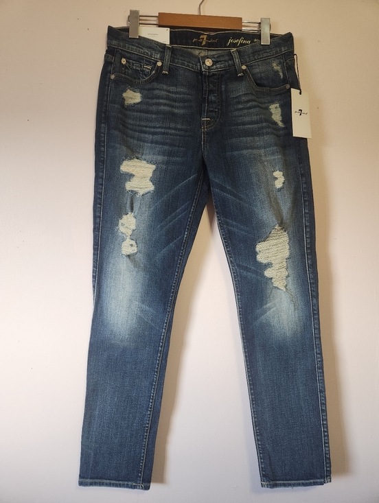 7 For All Mankind Denim - NWT 7 For All Mankind Josefina Skinny Boyfriend Jeans Mid Rise Made In USA Sz 27